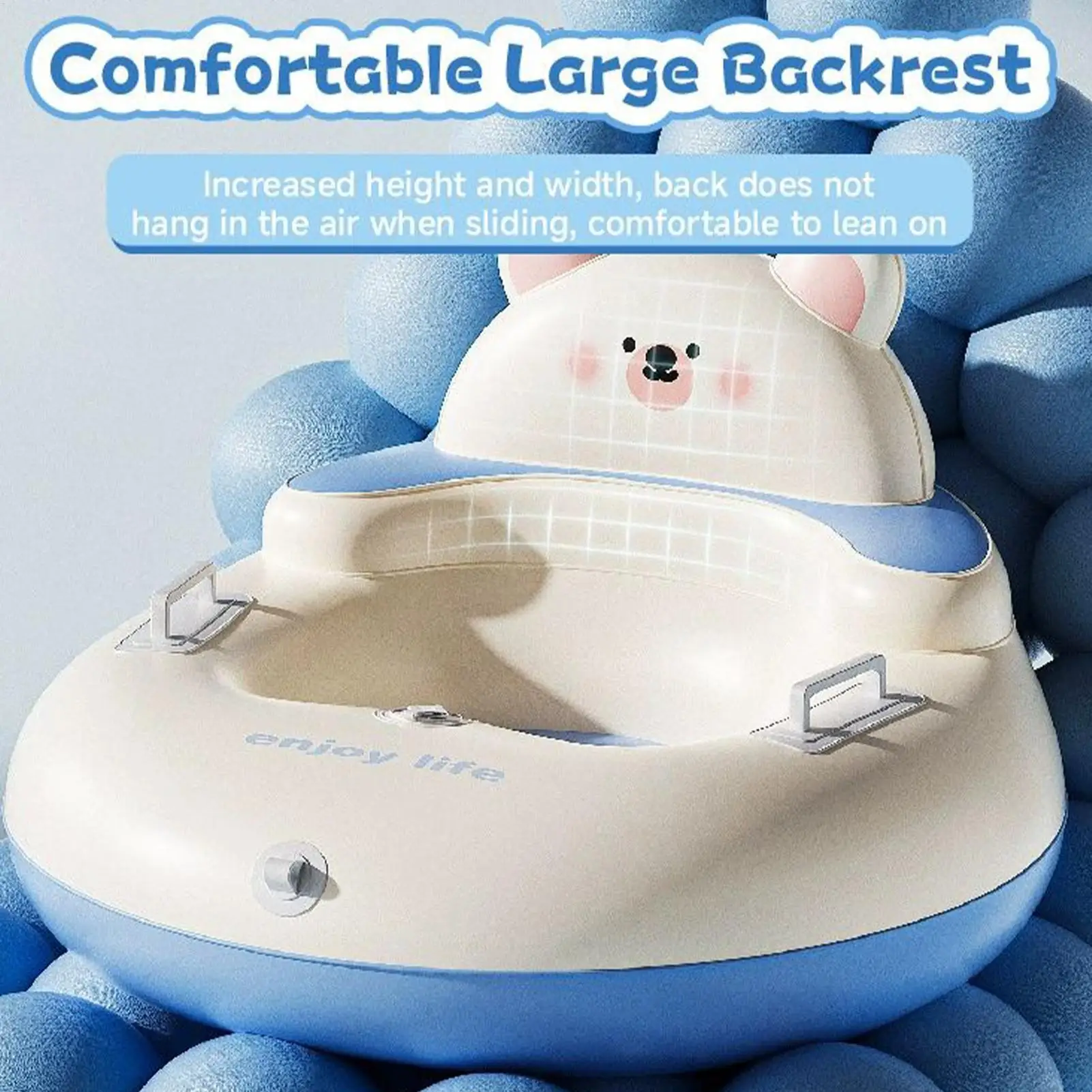 أنبوب الثلج زلاجات الشتاء نفخ لعبة التزلج مع مقابض تفجير زلاجات الثلج لحديقة الفناء الخلفي بارك الحديقة ملعب في الهواء الطلق #4