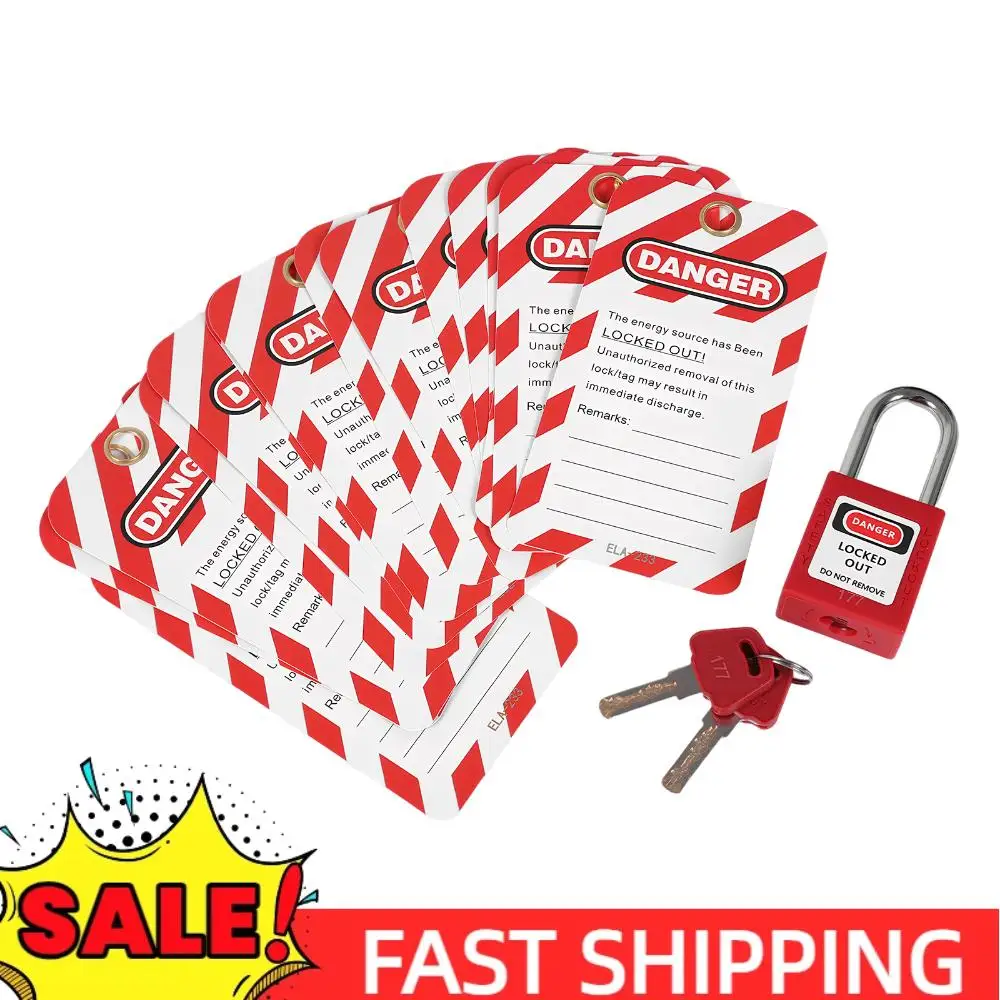 

100 Pcs Keyed Differently Lock Out Tag Out with 100 Pcs Tags Loto Safe Padlocks for Electrical Applications