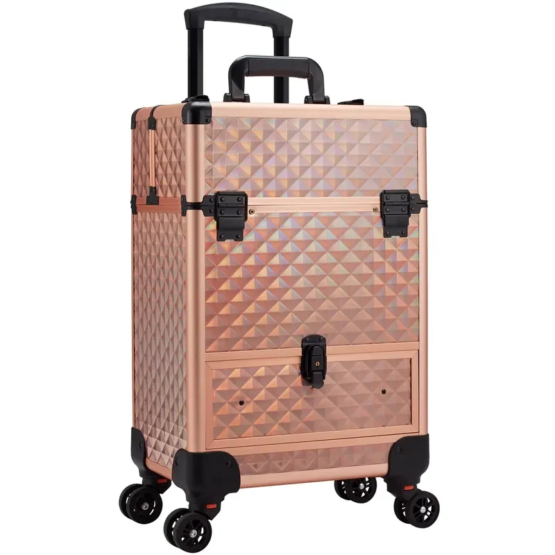 Portable Rolling Storage Case Large Capacity Waterproof Organizer for Beauty Supplies Makeup Tools Travel Home Use Multi