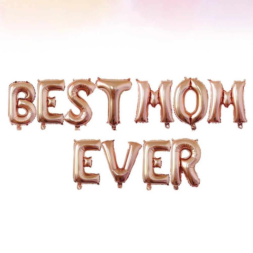 

1Set Letter Balloon Aluminum Foil Rose Gold 16 Inches Premium Material Mother's Day Balloon Decor for Party Celebration and