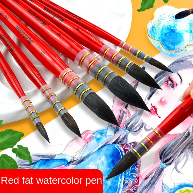 6Pcs Artist Hand-Painting Drawing Brushes Professional Watercolor Brush Pen for Water Color Painting Drawing School Art Supplies