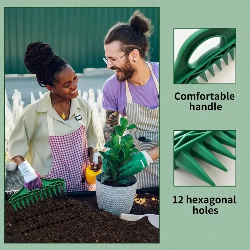 Sembrador de Semillas Manual para Jardinería, Separador de Semillas Portátil, Perforador de Suelo para Plantar Semillas y Aflojar la Tierra