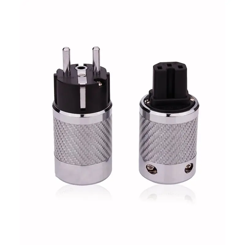 FI-E50 FI-50M FI-50 NCF Nano Crystal EU Power Rhodium-Plated Hifi Supply Plug Connector Adapter 15A/250V EU Plug