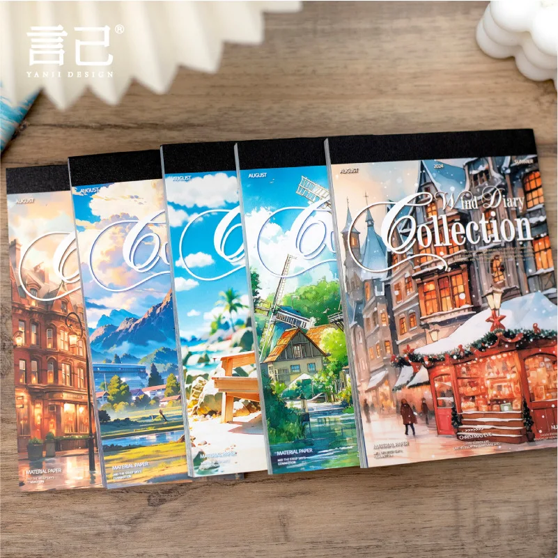 50/lot Memo Pads Material Paper Diary of a Pilgrimage Junk Journal Scrapbooking Cards Retro Background Decoration Paper