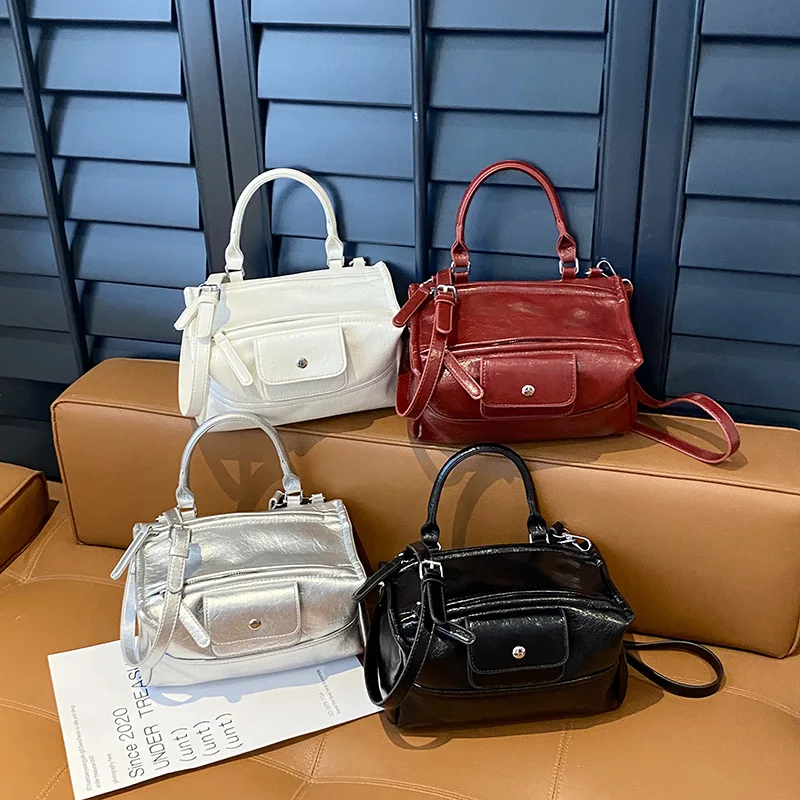 

2025 Women's Vintage Shoulder Bag, Genuine Leather Large Capacity Crossbody Purse, Retro Quilted Tote for Daily Commute & Travel