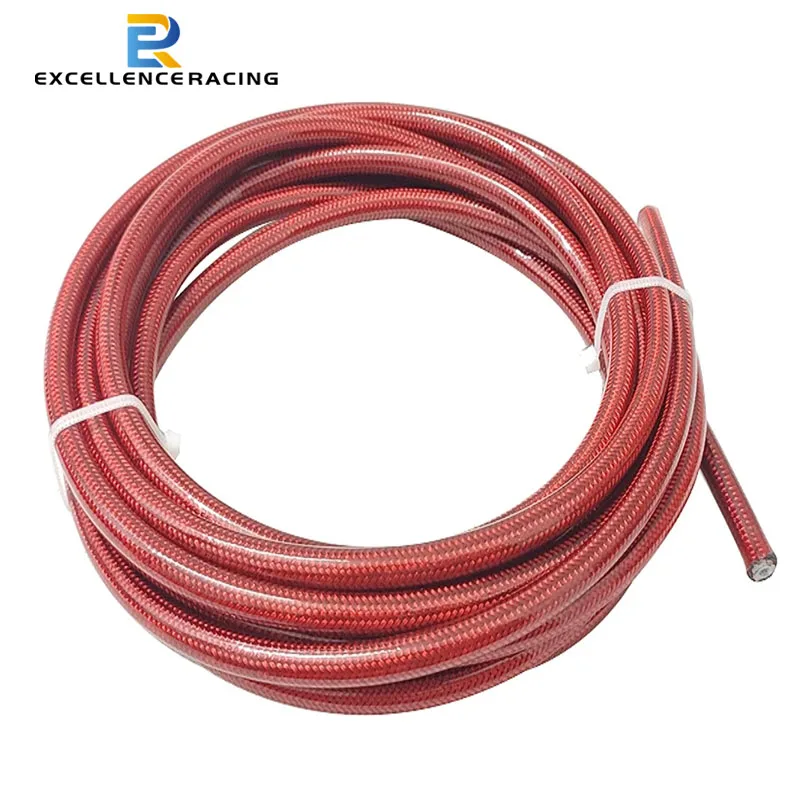 Motorfiets An3 5 M/partij Gevlochten Roestvrij Staal Ptfe Remleiding Slang Vloeistof Hydraulische Slang Ptfe Remleiding Gasolie Brandstoftandbuis