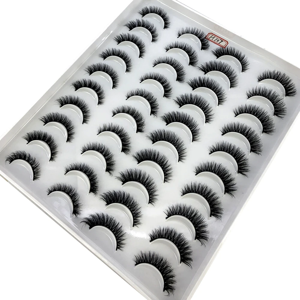 2023 Neu 20 Paar Natürliche Lange 3D Nerz-Falsche Wimpern, Künstliche Wimpern Make-up Set, Nerz-Wimpernverlängerung, Kurze Wimpern – Detail 10