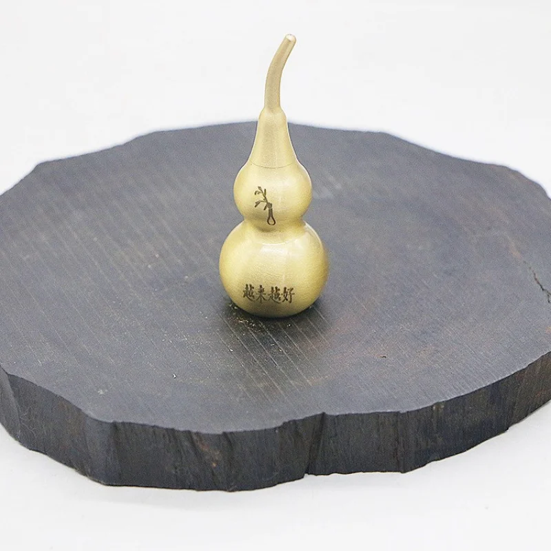 

Brass Three-Section Brushed Glaze Seal Getting and Better Bottom Lid Top Open Hollow Copper Gourd Can Be Opened to H