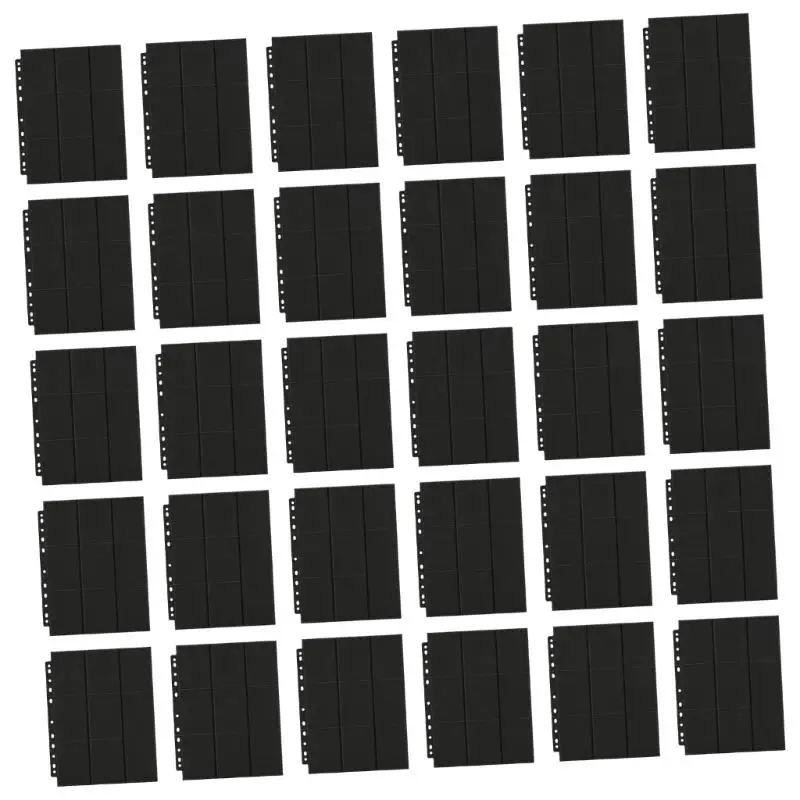 31BA Card Collection Album Refill Sheets for Business Cards, Plastic Multi-Pocket Organiser Sheets with Punched 30 Pieces for