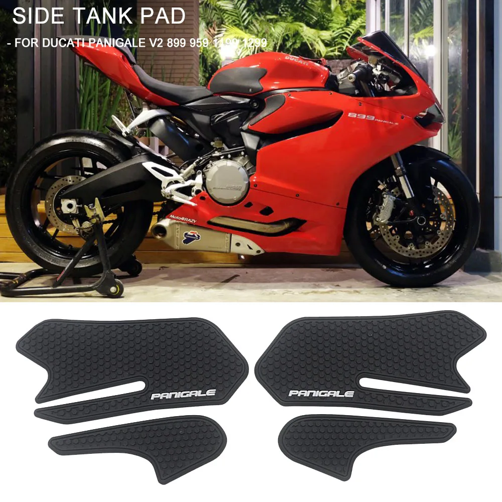 

New Tank Traction Pad Side Gas Knee Grip Protector Anti slip sticker 3M Black Motorcycle For DUCATI PANIGALE 899 959 1199 1299