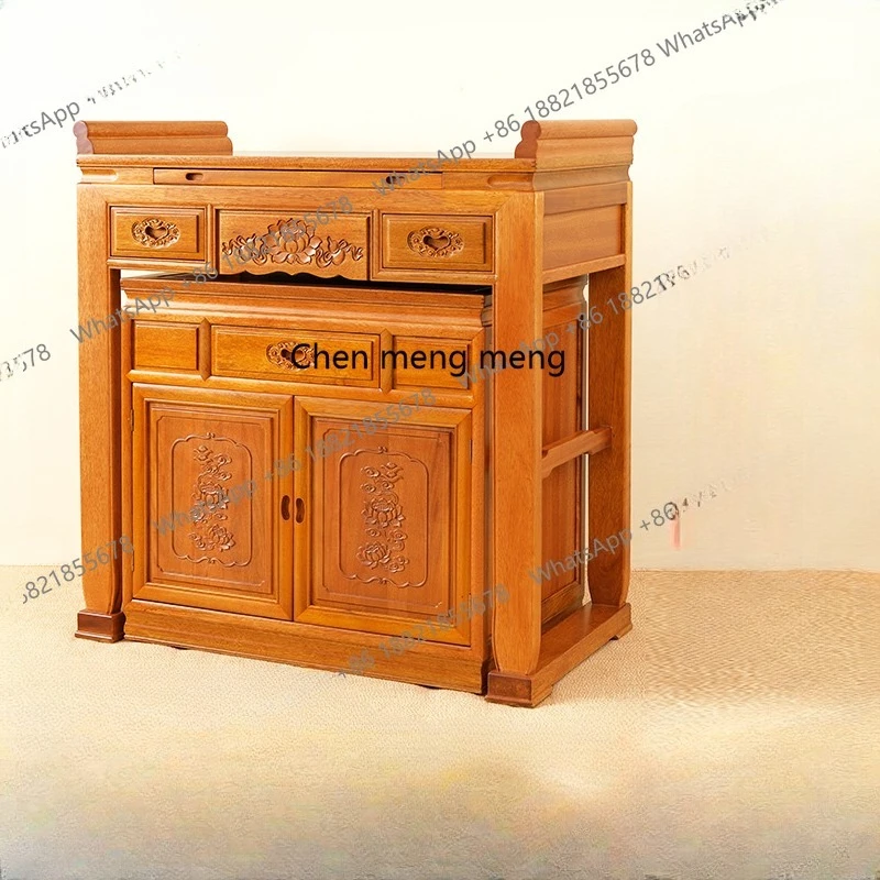 

Solid wood nave for household Buddha table incense altar incense case modern simple god of wealth offering table