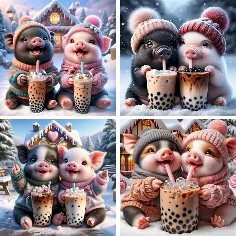 

GATYZTORY DIY Diamond Painting Animal Craft Kit Mosaic Pattern For Adults Beginners Diamond Embroidery Flower Handicraft