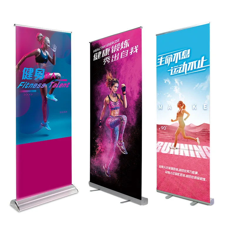 

【Hot】FEAMONT Cus-tom Print Advertising Aluminum Roll up Banner Portable Retractable Pull up Banner Display Rollup Stand