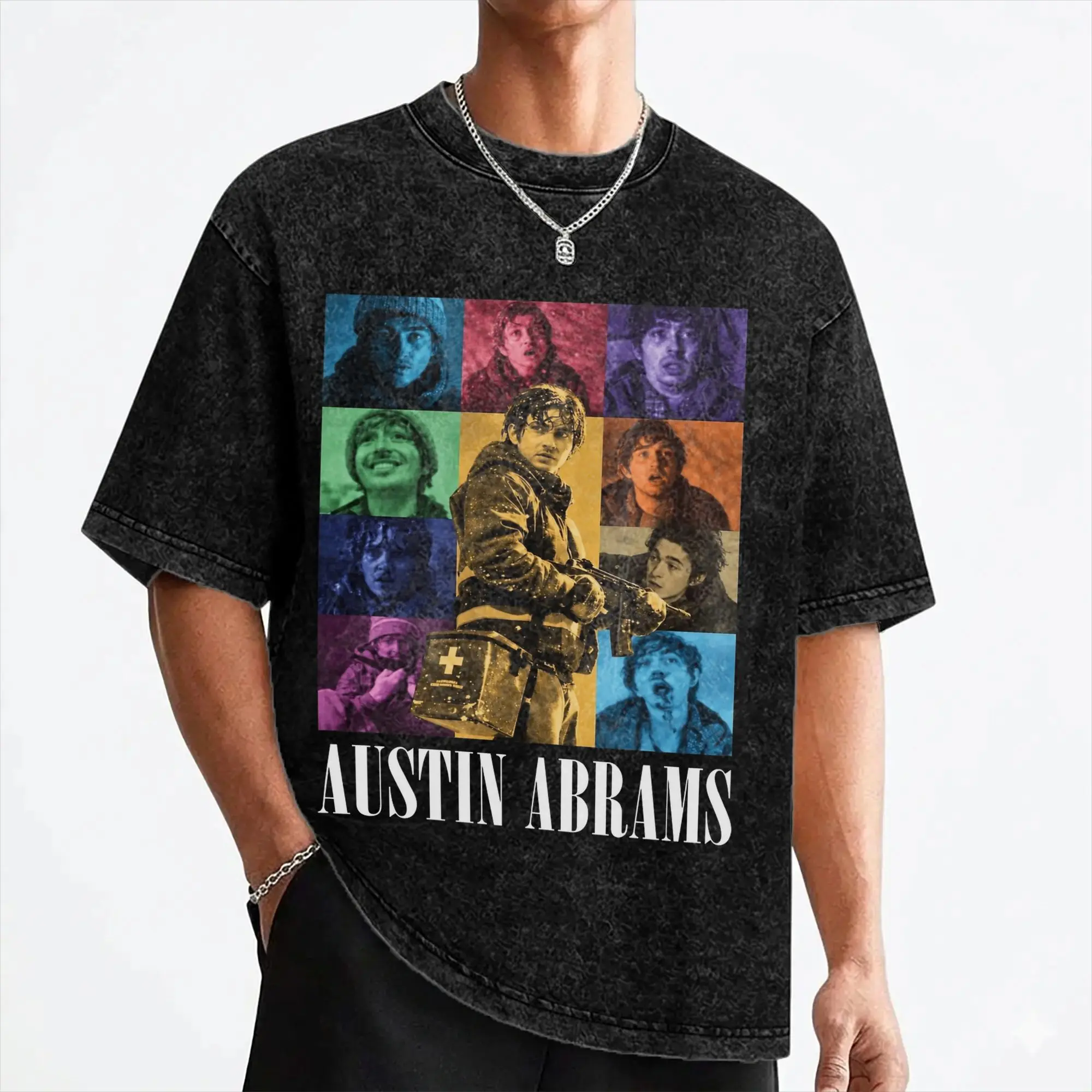 Austin Abrams Bryan  Washed T Shirts Streetwear Novelty T-Shirt  Tees Tops for Men Women 100% Cotton Oversize Summer