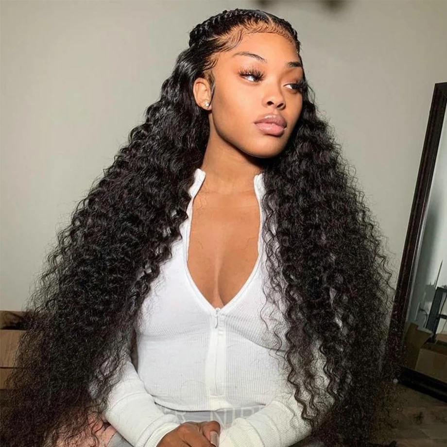 

30 32 Inch Deep Wave Lace Frontal Wig Curly Frontal Wigs Human Hair Brazilian Hair Wigs 13x4 HD Transparent Lace Front Wig Sale