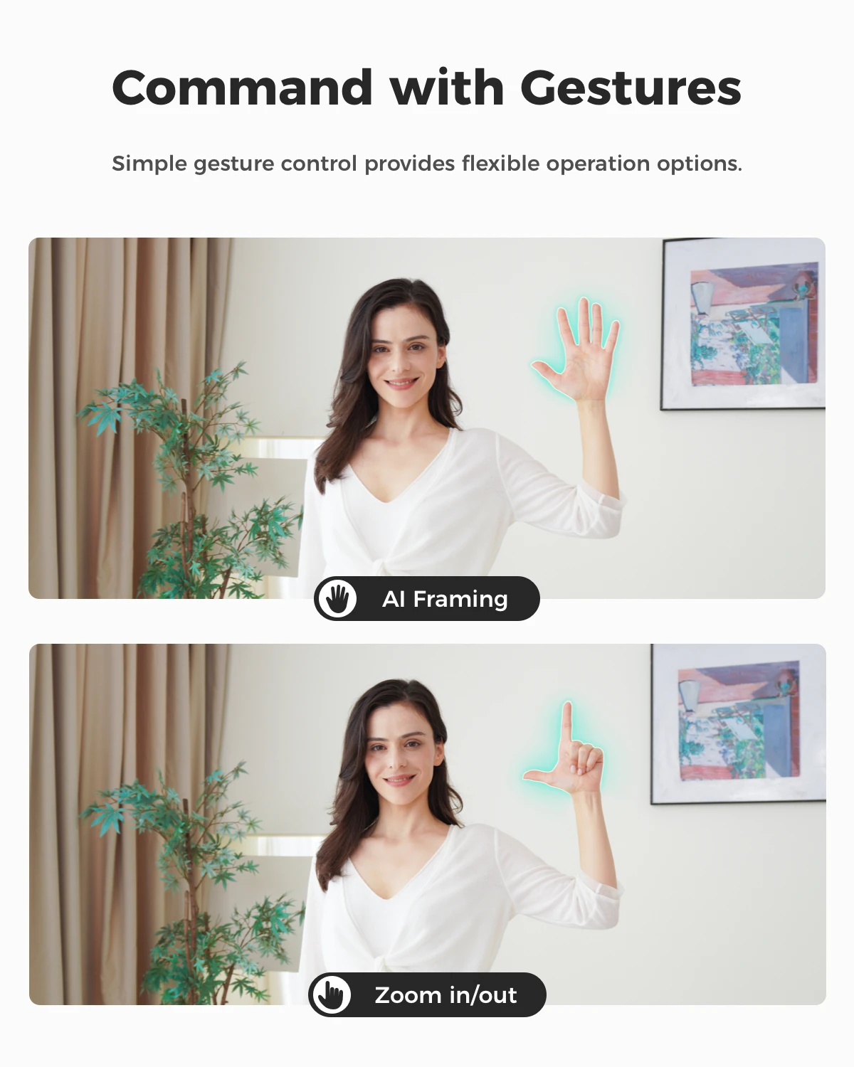 كاميرا ويب OBSBOT Meet SE 1080P 100FPS للكمبيوتر الشخصي، كاميرا بث تأطير AI مع مستشعر 1/2.8 بوصة، وضع التجميل، التحكم بالإيماءات، HDR