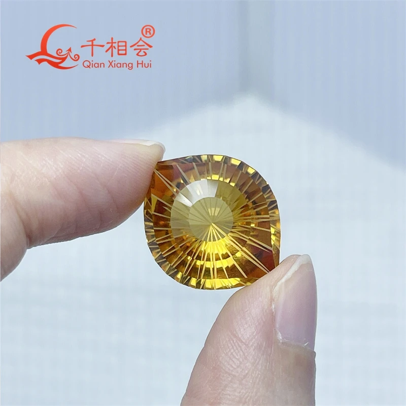 24.68ct  eye's shape millennium cutting beautiful Natural Citrine gemstone loose stone jewelry making GRC certificated