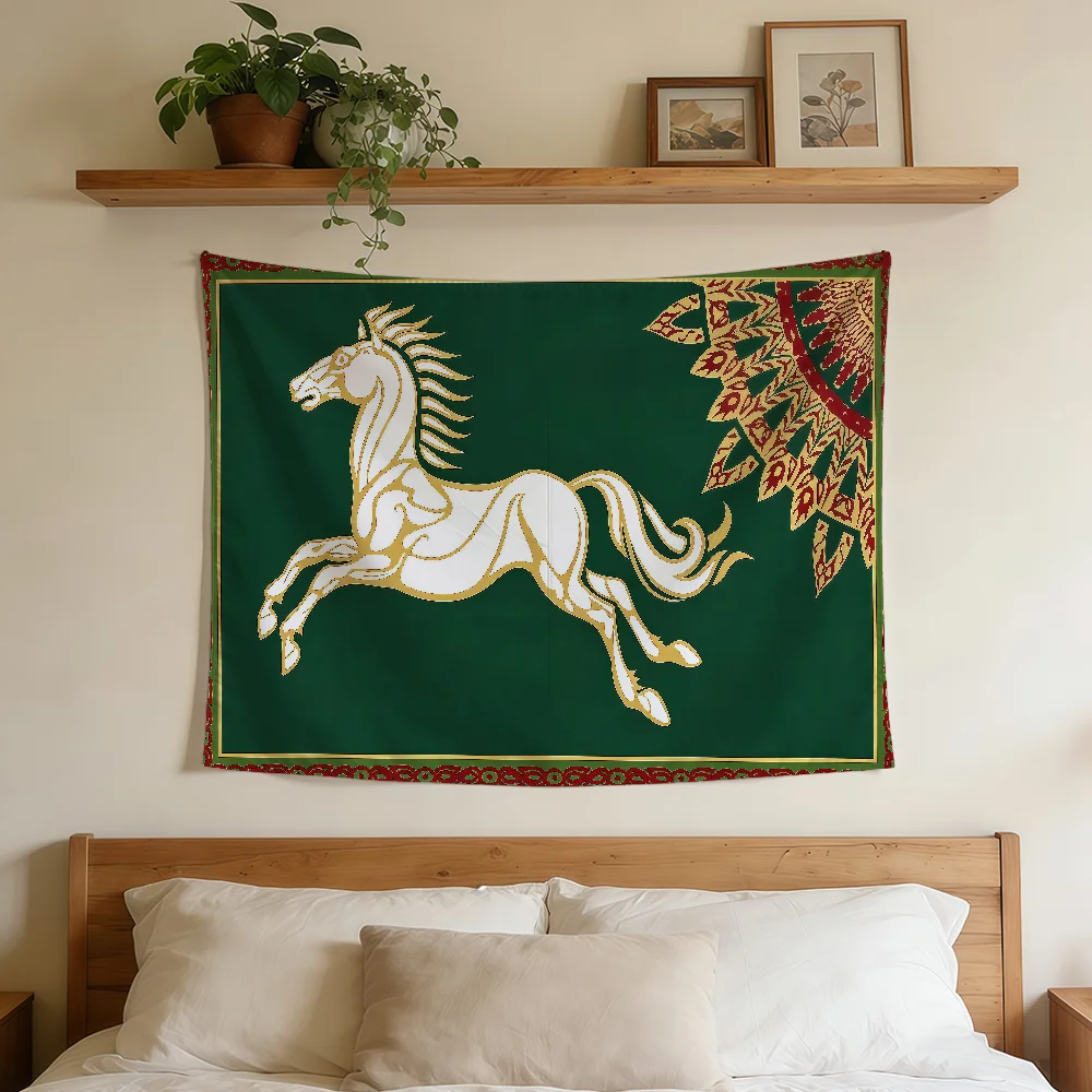 HN The L-LordS Of The R-Rings Horse Flag Durable Outdoor Indoor Patio Festive Decoration Classic Design Pole Wall Room Banner
