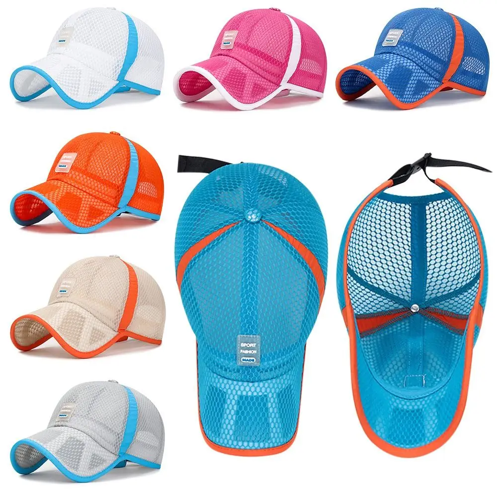 Breathable Fashion Children Boys Girls Full Mesh Hats Baseball Cap Sun Protection Caps Summer Sunscreen Hats