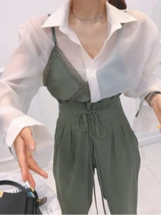 

Faionable Lace Trim Blouse And Skirt Two Piece Set Women's Sweet Sle irt Dongda Gate Exclusive Autumn New Arrival