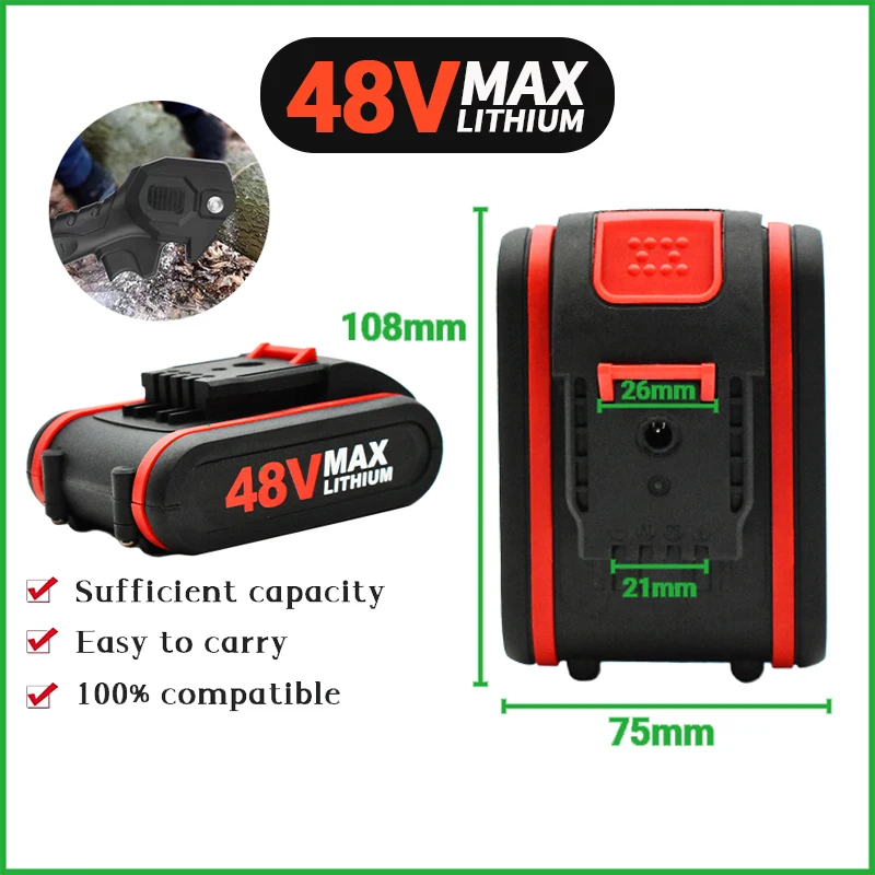 2024 New 24V 48V 88V 18650 Lithium Battery 4800mah Electric Tools Battery For Wireless Wrench Mini Chain Saw Electric Drill ect