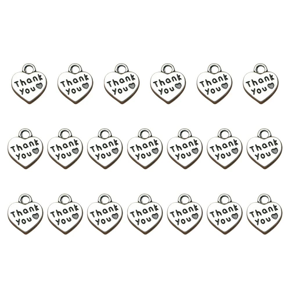 

20pcs Thank You Necklace Charms Vintage Alloy Pendants for DIY Jewelry Making Crafts Bracelet Earrings Accessories Gift