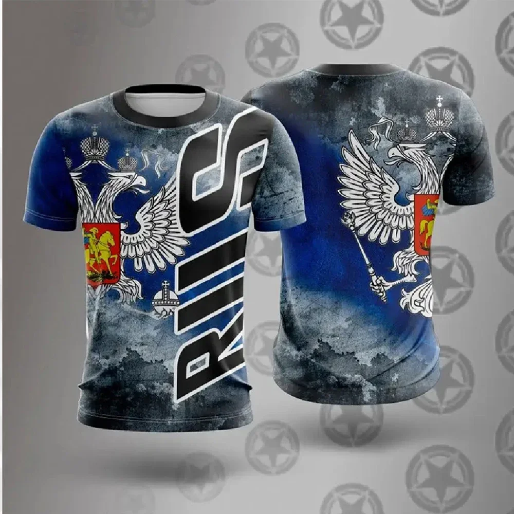 

2025 Russian Flag Men's T-Shirt Camouflage Army 3d Print National Glory Fashion T Shirt For Men Street Short Sleeved Top Tee