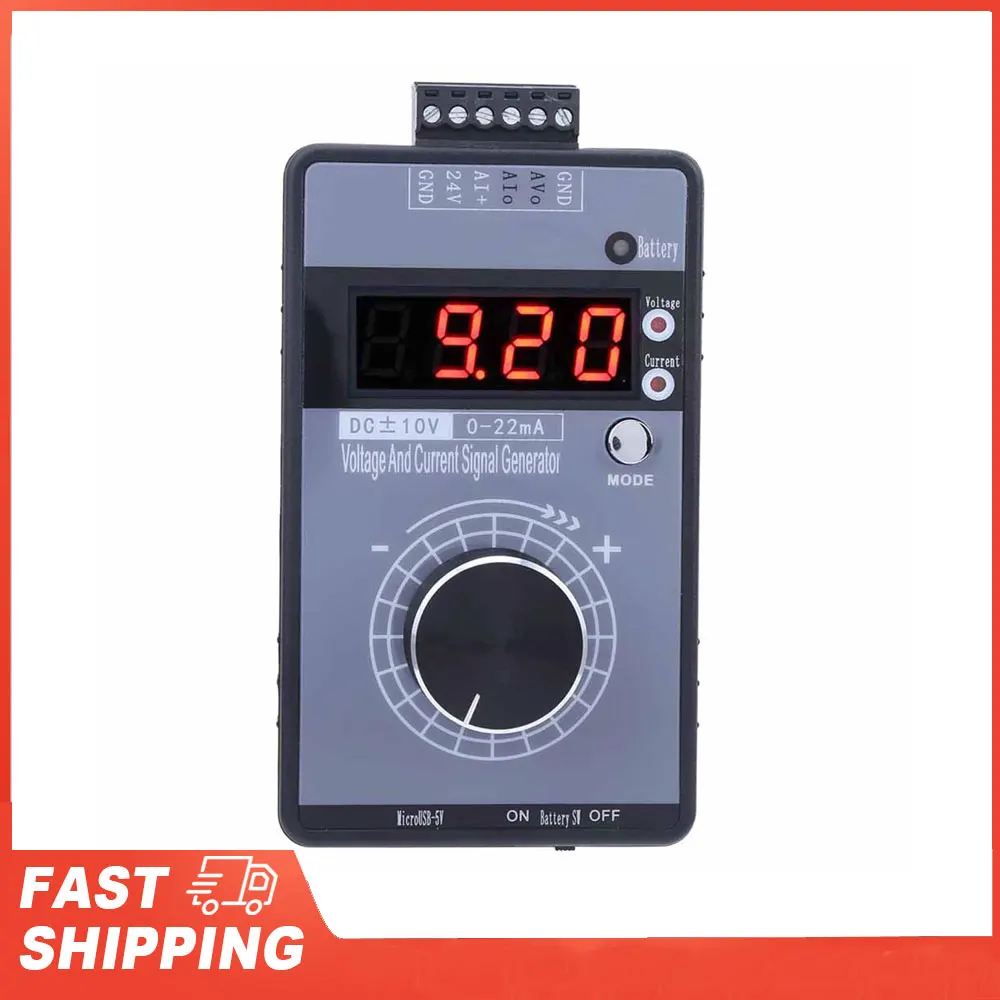 Generator DC 0‑10V 0/0‑22mA Interface Analog Simulator Current Voltage  4 Digit Display for PLC Panel Debugging