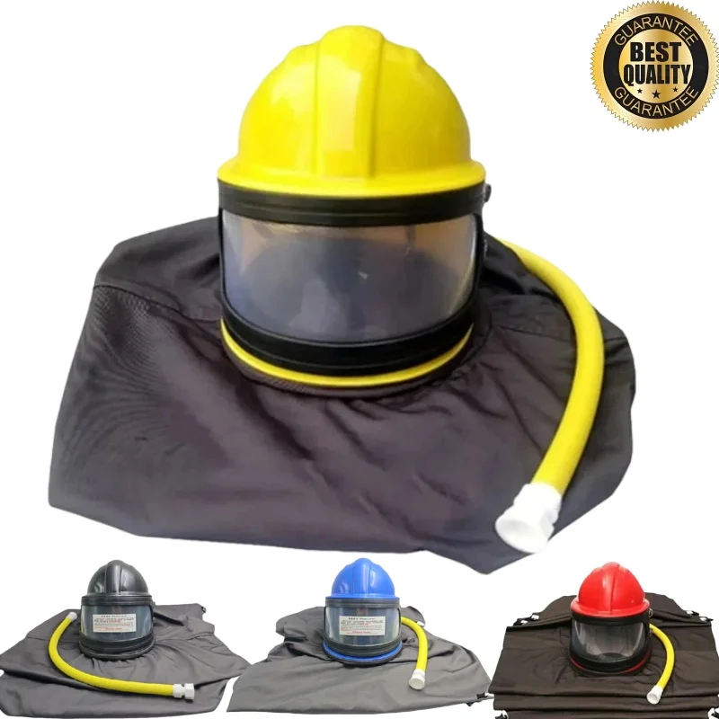 خوذة السفع الرملي الواقية، قناع غبار ABS عالي الجودة، واقي السفع الرملي مع جهاز تعديل درجة الحرارة