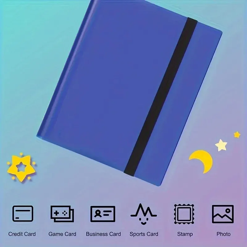 حافظة بطاقات تجارية مميزة من مادة البولي بروبيلين مكونة من 9 جيوب، تحمل 360 بطاقة، وجيوب تحميل جانبية، وألبوم جامعي مرن ومتين