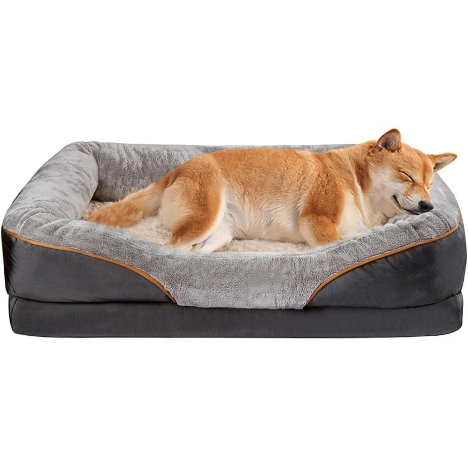 

Large memory sponge dog bed, orthopedic dog bed, and sofa with detachable washable cover and squeaking toy as gifts