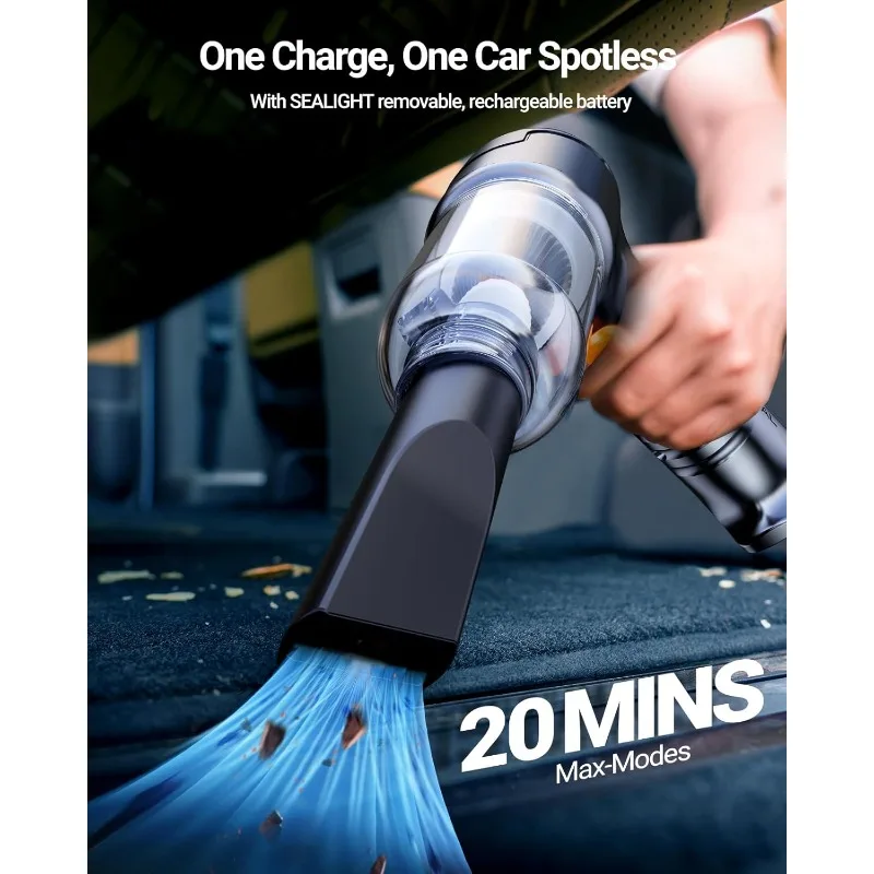 Mini Car Vacuum Wireless, High Power Suction and Air Duster, Lightweight and Compact Handheld Vacuum, Portable Vacuum C