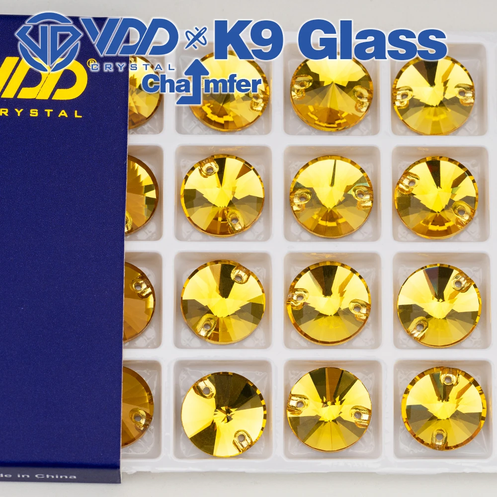 VDD Rivoli Mehrere Farben Top Qualität K9 Glas Nähen Auf Strass Kristall FlatBack Nähen Steine Für DIY Kleidungsstück Hochzeit Kleid – Detail 14