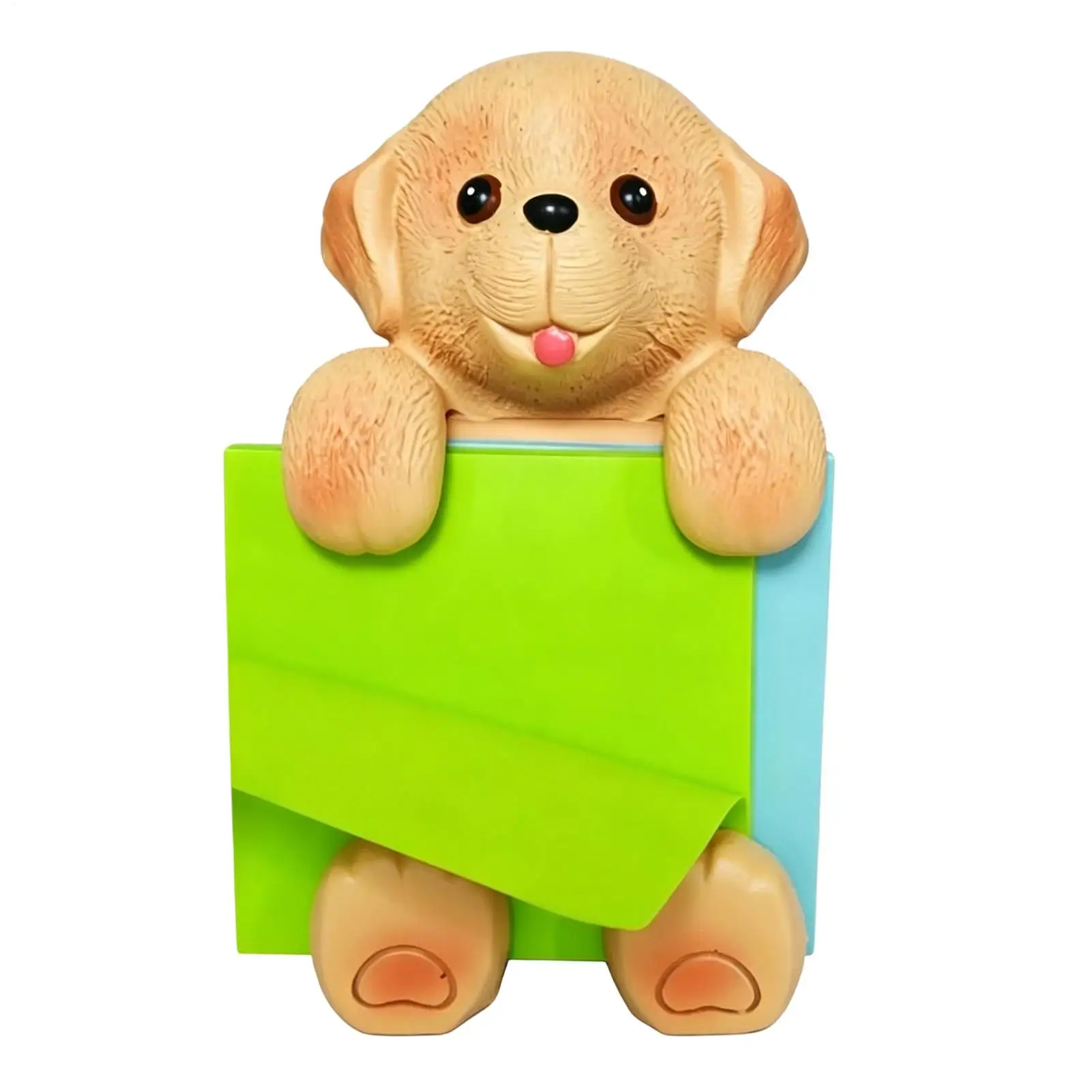 Dog Shaped Note Box Cute Desktop Storage Box Memo Pad Holder Resin Quick Access Organizer Clamp-on Desk Sticky Note Holder