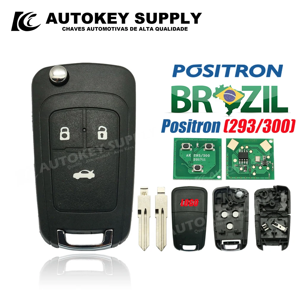 

Canivete For Chevrolet + Placa + Chip Positron + Double Program (Px32/Ex300) Autokeysupply AKBPCP075