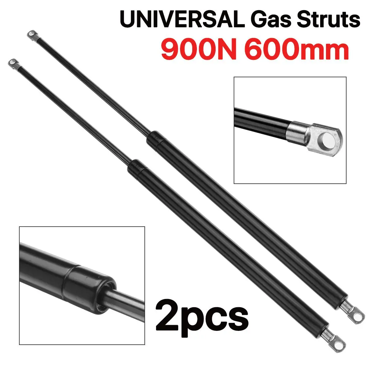 1/2X Car Gas Strut Bars 600mm 550N/750N/900N Gas Spring Hood Support Rod Shock Lift for RV Bed Window Bus Caravans Camper