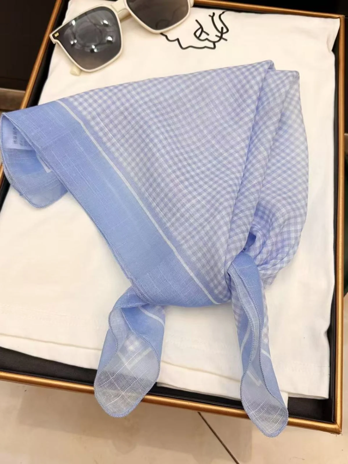 

Fre Small Square Silk Scarf Casual Brand Tight id Faion Cotton Linen Versatile Ne Scarf 58 Sun Protection Head Scarf