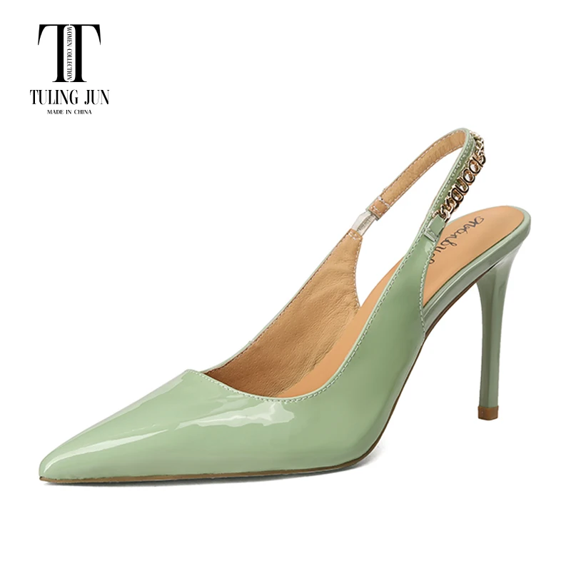 TULING JUN 2024 Spring Autumn Women's Shoes Baotou Sandals High Heel Pointy Toe Elegant The Workplace Pumps Shoes For Women L