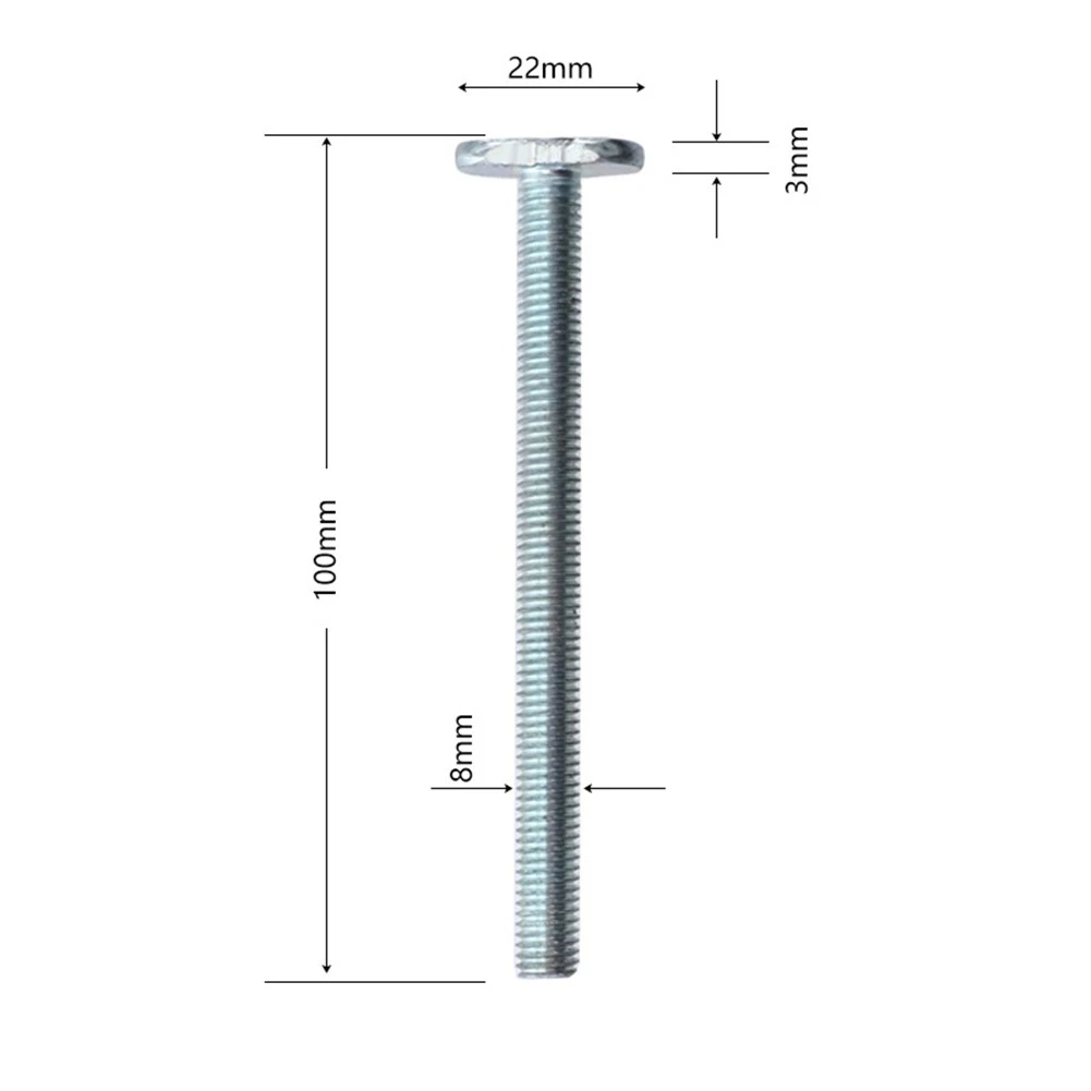 مع T المسمار ومقبض بلاستيكي الجوز المقبض M8x100mm ميتري T فتحة T-المنزلق T-المسار الإبهام 46 مللي متر الإبهام الجوز جودة عالية