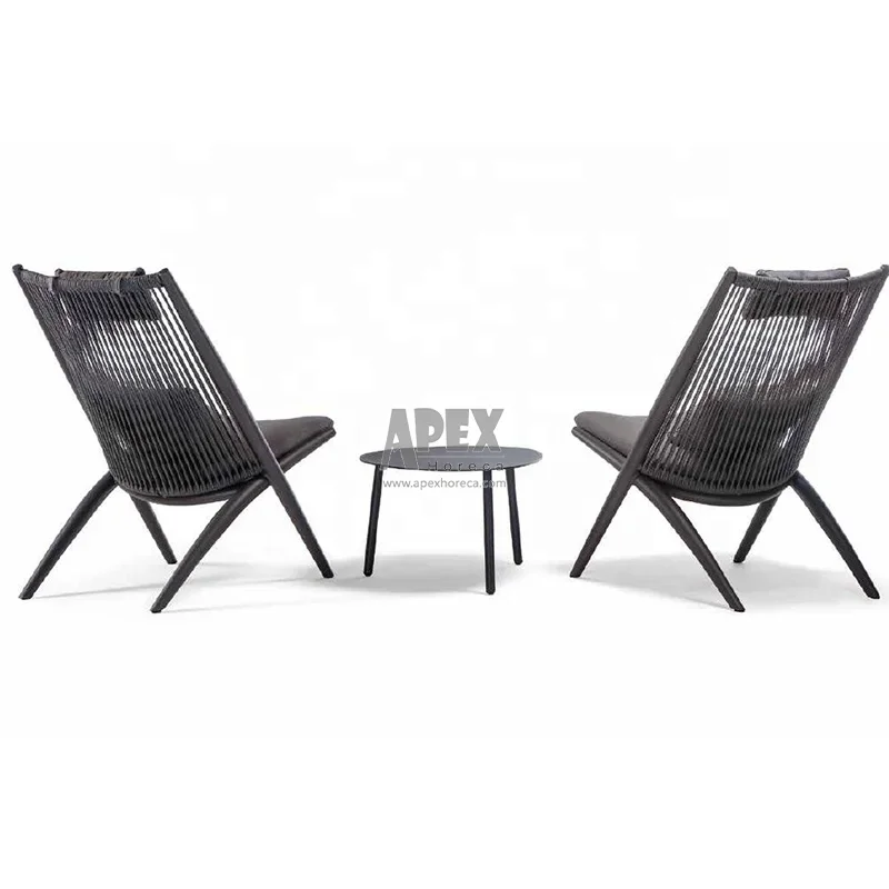 Cheap Modern Garden Furniture Set Hotel Aluminium Patio Black Outdoor Sofa Chair