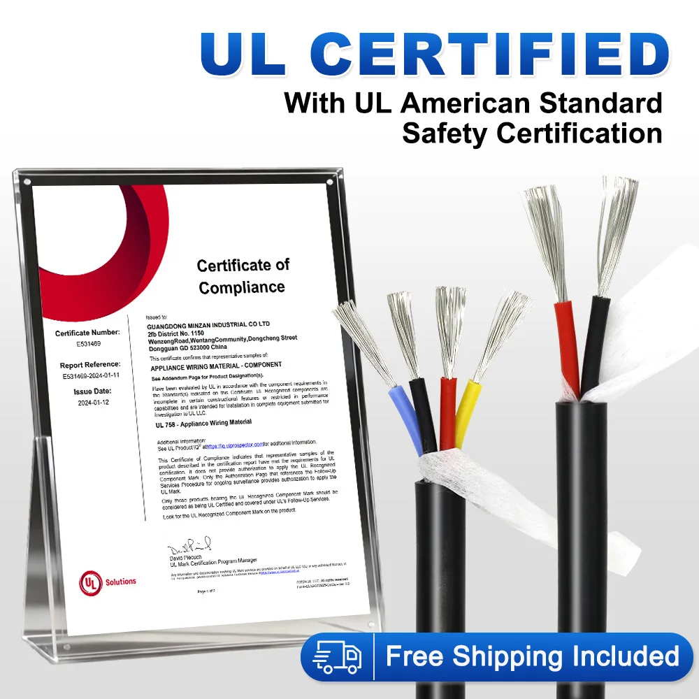 

UL2464 Sheathed Wire 5/10/20/30/50/100M 20 18 17 15 13AWG RVV Cable 2/3/4 Core Copper Wire PVC Insulated Flexible Electric Wire