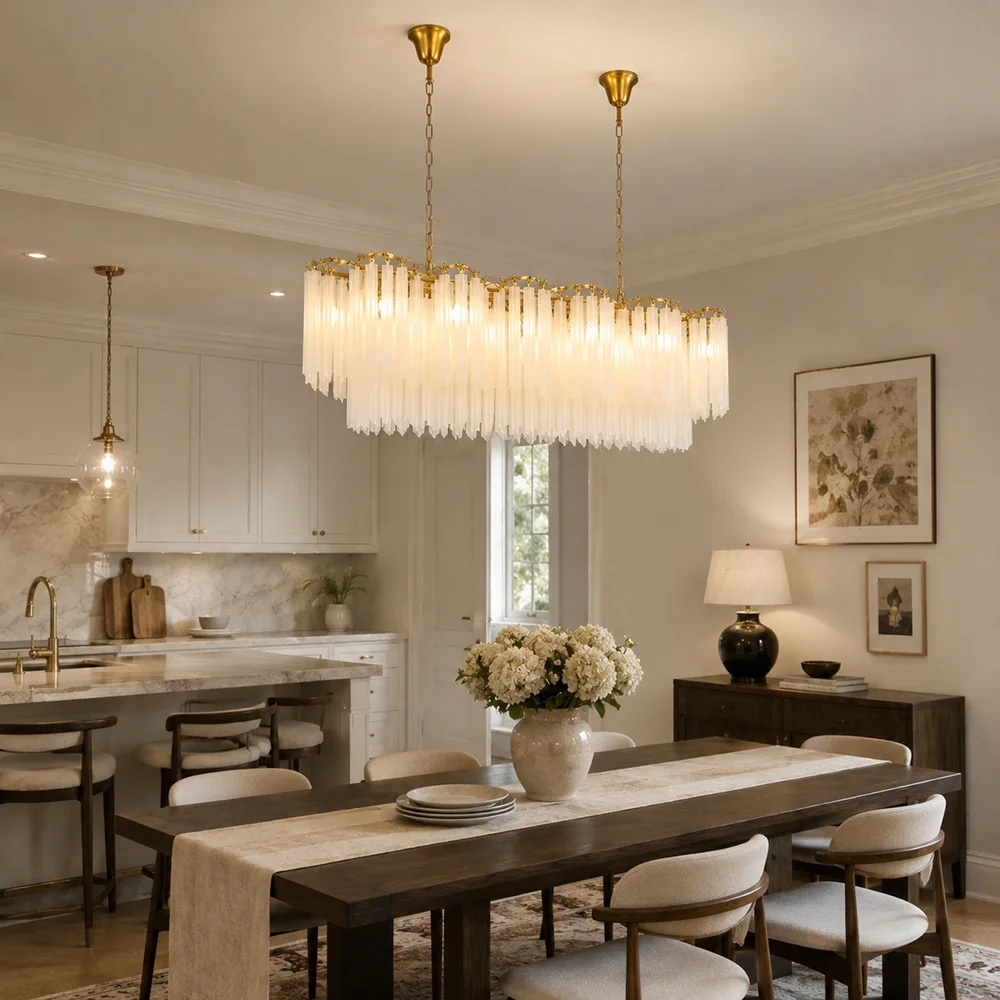 Modern Luxury White Glass Chandelier for Dining Room Living Room Villa Designer Brass Hanging Lamp Frosted Glass Pendant Light