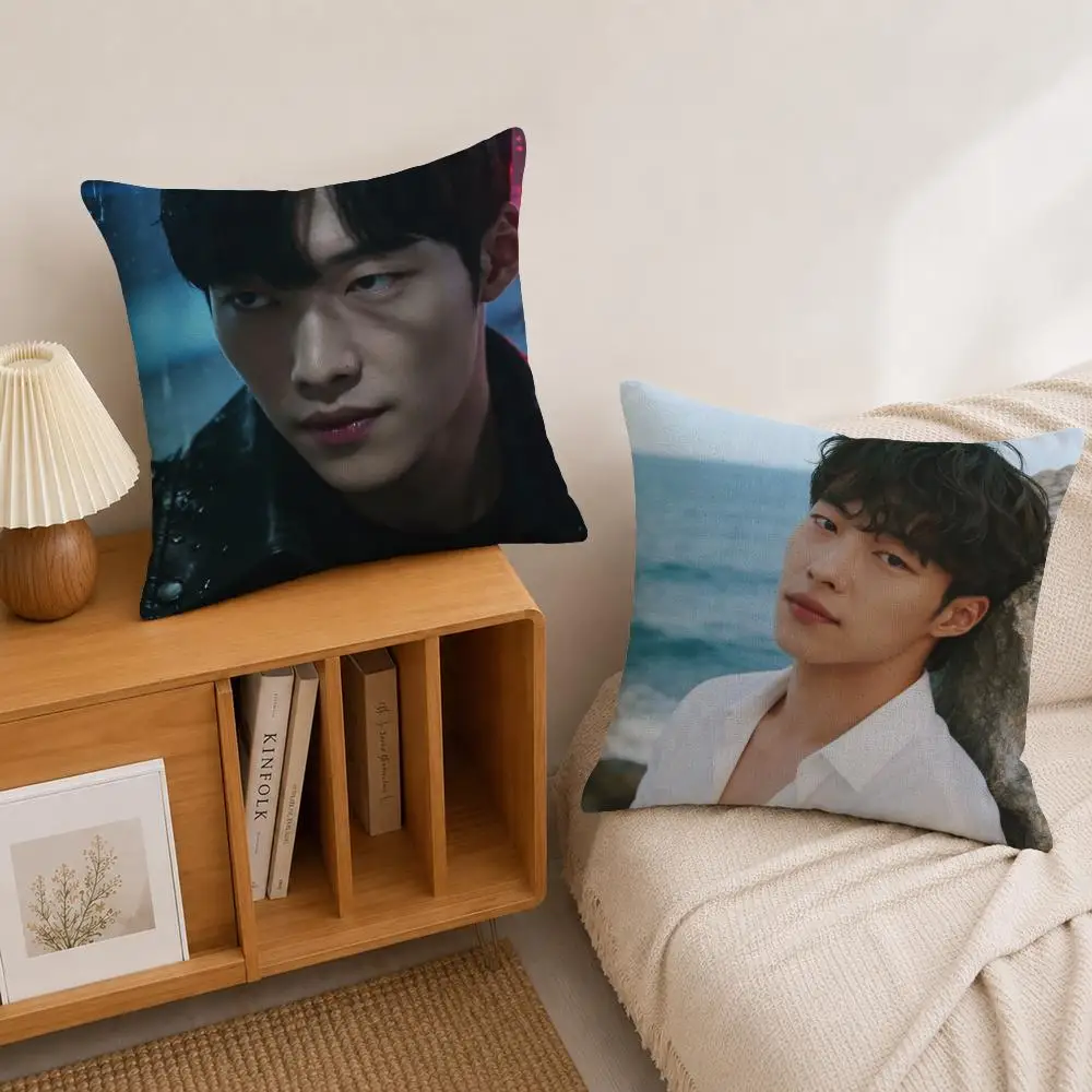 Actor Woo Do-hwan Cushion Cover Natural Linen Pillowcase Set, All-in-One Decor for Sofa, Bedroom & Chair