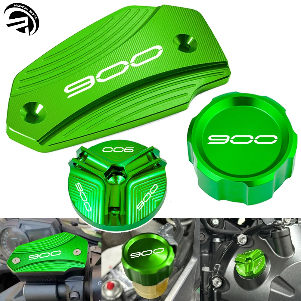 For Kawasaki Z900 Z 900 2017-2024 2023 2022 Motorcycle Accessories Front Rear Brake Fluid Reservoir Cover Engine Oil Filler Cap