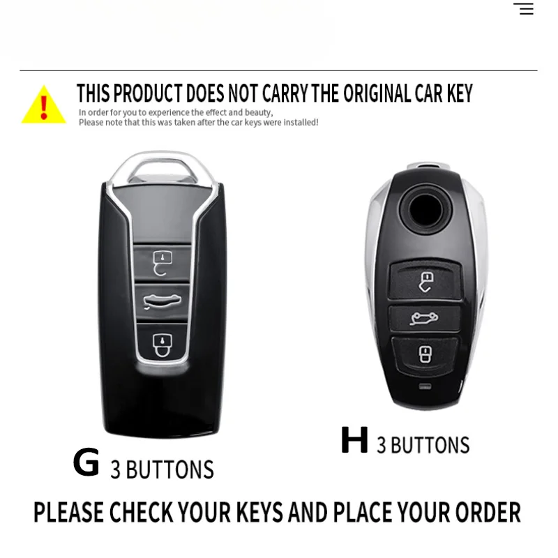 Racing Style Metal Car Key case fob cover for Vw Volkswagen Touareg 2018 2019 2020 2021 Control Remote Key Holder Accessories