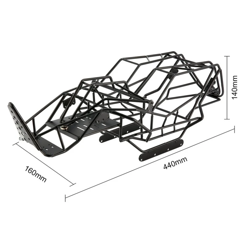 Black Metal Roll Cage Chassis Frame For Axial Wraith 90018 AX90018 1/10 Scale RC Car Rigid Chassis With Perfect Design RC Part