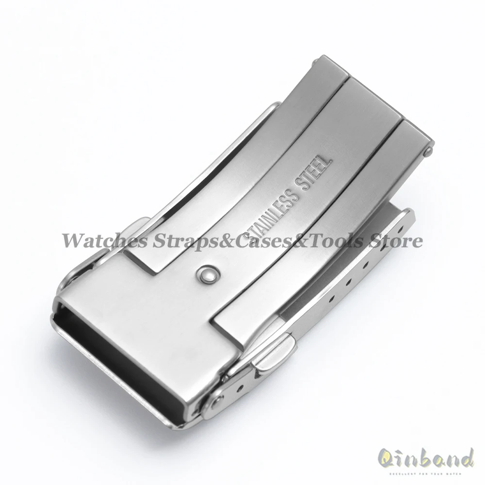 Watch Buckle 16mm 18mm Stainless Steel Folding Clasp for Breitling for Seiko Watchband Solid Metal Men Silver Button Accessories image 4