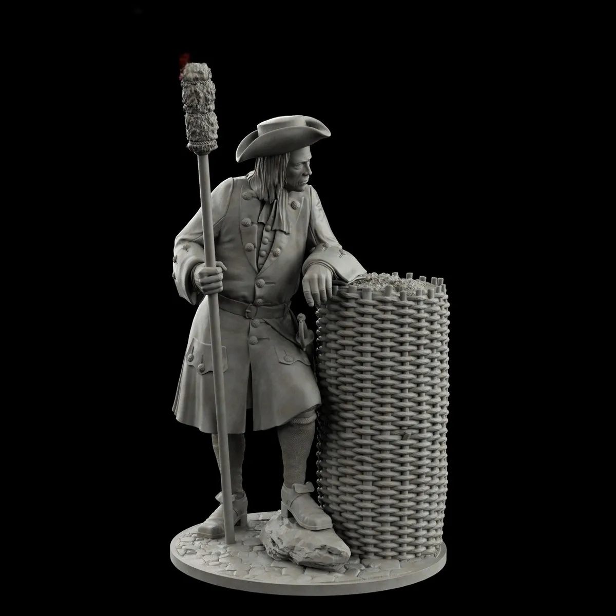 Kit model figur resin 75mm yang belum dicat, tema militer, artileri rezimen Rusia awal abad ke-18, GK belum dirakit dan tidak dicat