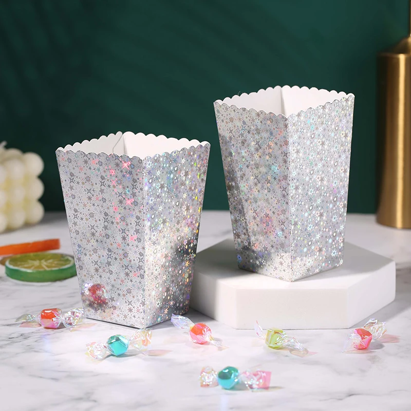 25/50cs Cartoon Paper Candy Gift Popcorn Box Groom Container Movie Snacks Food Favor Packaging Gift Box Wedding Party Supplies