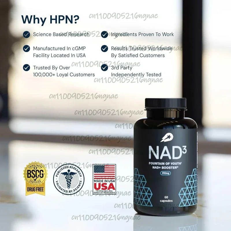 

High strength pure NAD+supplement overall health,60 capsules